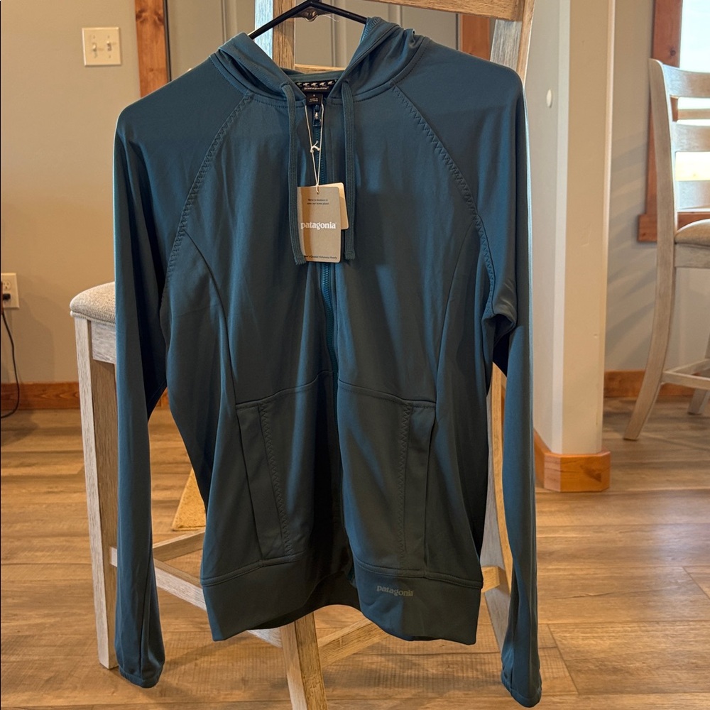 Patagonia Women’s Coastal Hideaway Suncover Hoody Jacket Size Small Blue Zip